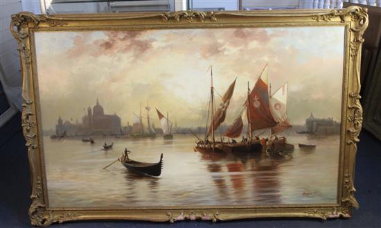 Edwin Fletcher (1857-1945) Venetian scene 30 x 50in.